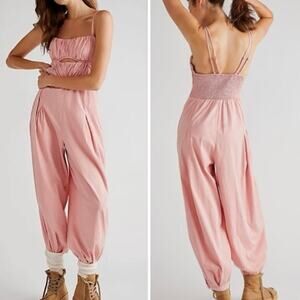 Free People Kingston Jumpsuit In Petal Pink
